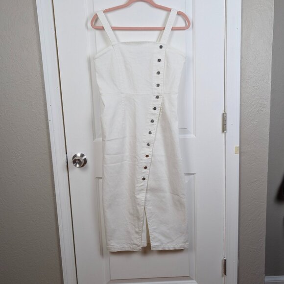 Nanette Lepore | White Button Front Midi Dress Size Small - Picture 1 of 7